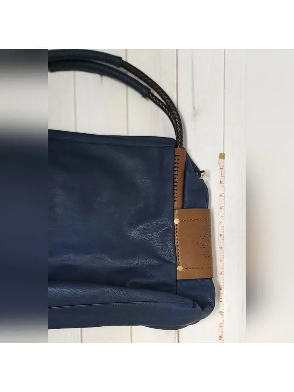 Donna Bella Large Navy Handbag - New With Tags - Picture 5 of 9